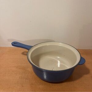 Le Creuset Cast Iron #22 Blue Enamel 2.5 QT Saucepan No Lid France